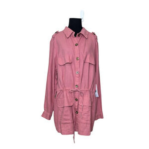 JustFab Pink Button-Up Jacket